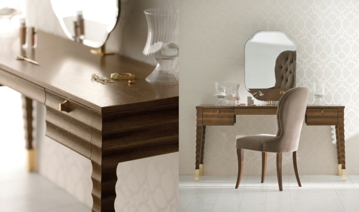 dressing table-με-καθρέφτη-από-ξύλο-ταπετσαρία-καρέκλα