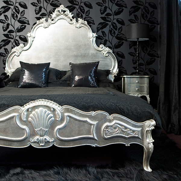 musta-seinän väri-for-makuuhuoneen-barokkityyliin