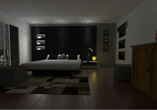 musta-seinän väri-for-makuuhuoneen-cool-laite