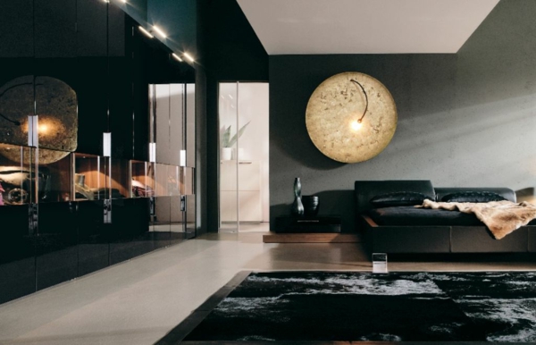 musta-seinän väri-for-makuuhuoneen-tyylikäs-muotoilu