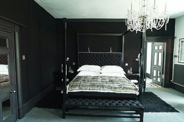 musta-seinän väri-for-makuuhuoneen vuoden mukavat