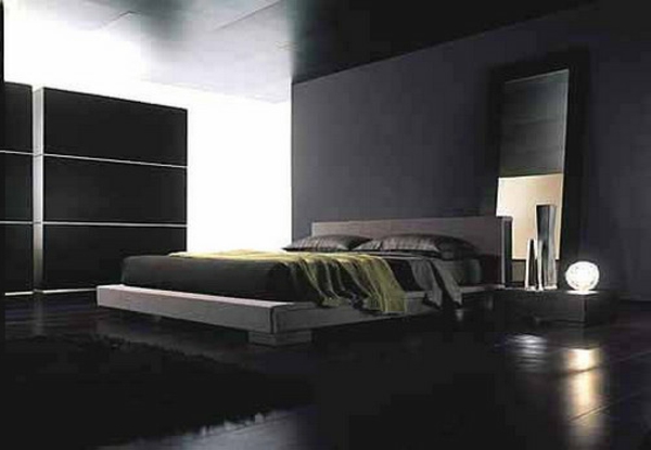 musta-seinän väri-look-for-makuuhuoneen-luova