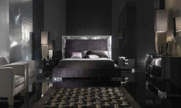 musta-seinän väri-for-makuuhuoneen-Nice-muotoilu