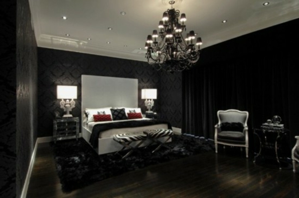 μαύρο σύγχρονο gothic υπνοδωμάτιο