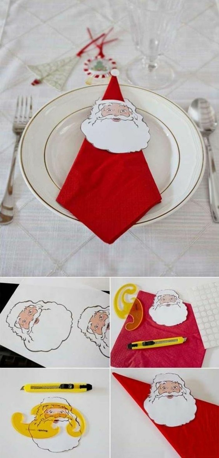 餐巾纸圣诞节倍与 - 圣诞老人