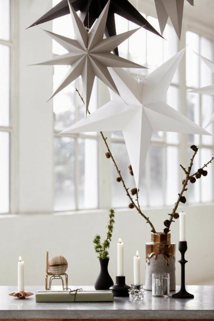 Skandinaavinen sisustus Winter koriste tähti paperi pehmeä sävyt