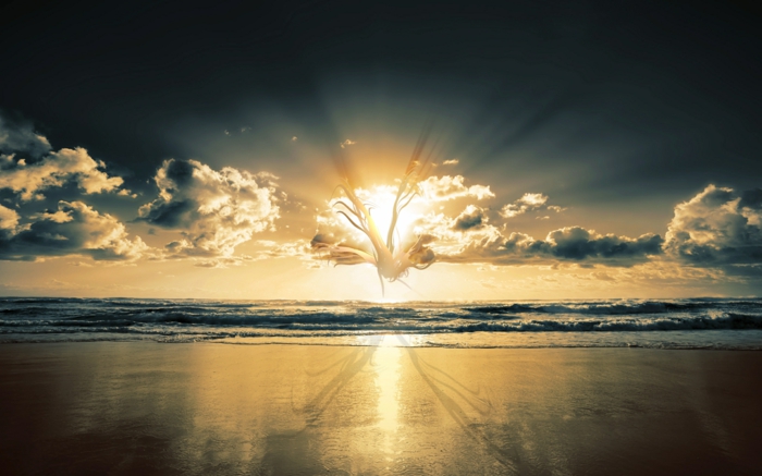 सूर्य और समुद्र तट दिलचस्प-रंग-महान छवि