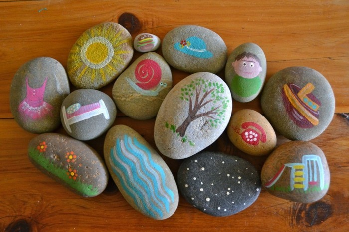 पत्थर चित्रकला जैसे-पत्थर-कर सकते हैं-आप अच्छी तरह से करने के लिए-नदी के किनारे पाया