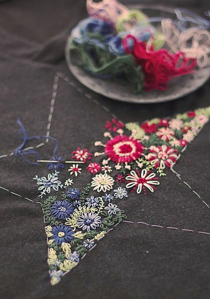 bordar-instrucciones-a-estrella con-flores-cubiertos