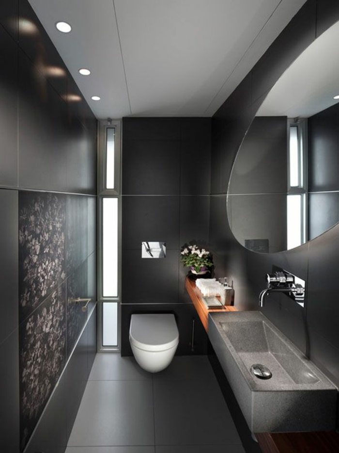 स्टाइलिश बाथरूम डिजाइन-विचारों-ग्रे सुंदर सजावट
