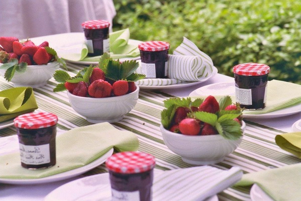 קיץ-גן צד-strawbery-theme-קטנות-צנצנות-מנות