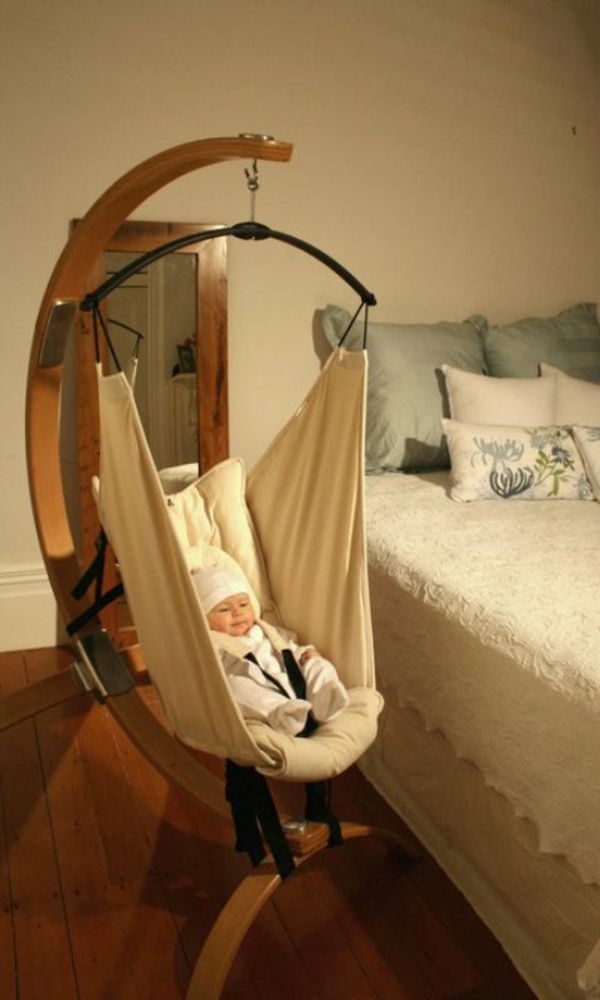εξαιρετική δροσερή αιώρα μωρού σε ένα μοντέρνο και άνετο υπνοδωμάτιο