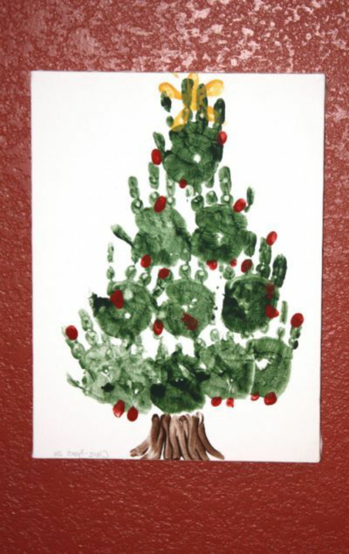 עץ חג המולד - תמונות עם טביעת יד