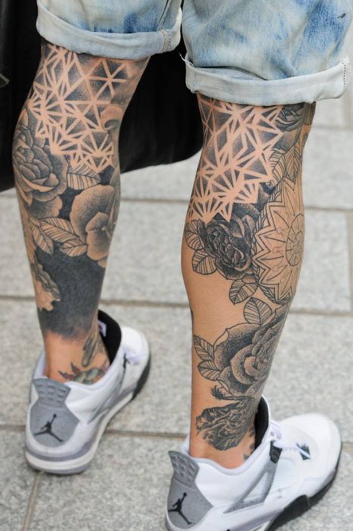 tatuajes en las piernas, tatuajes en la pantorrilla, motivos de tatuajes para hombres, ideas de tatuajes
