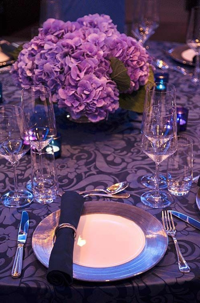 embellecer con-púrpura-decoración de la mesa-Tischdeko-púrpura