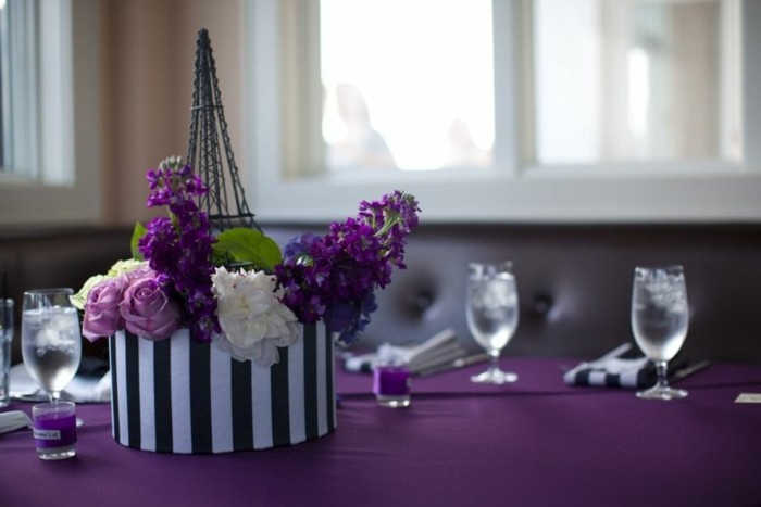 tischdeko-лилаво-красиво изглеждащи лилаво-Hochzeitsdeko