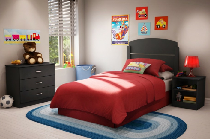 gran color de la pared, rojo y muebles de dormitorio-underline-color tendencia-des-Bettes