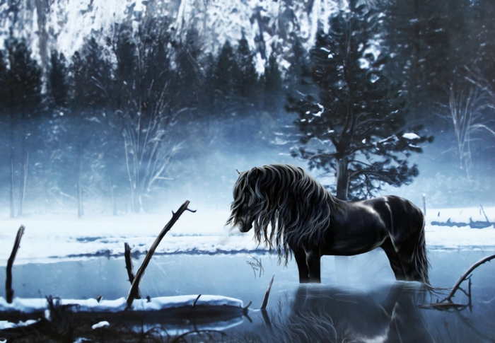 דימוי-סוס גדול-ב-שלג