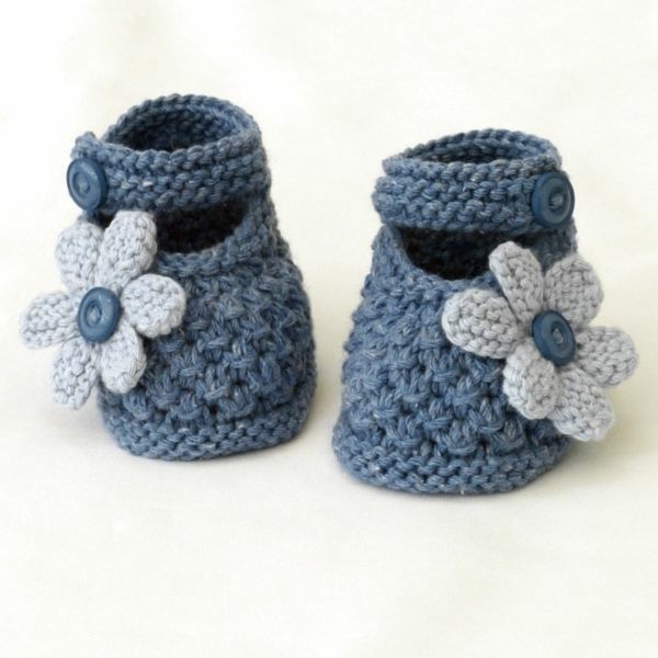 пра-дизайн-плетиво бебешки обувки-пра-идеи плетене на една кука за плетене на една кука--бебешки обувки-с-цветя --- маргаритка