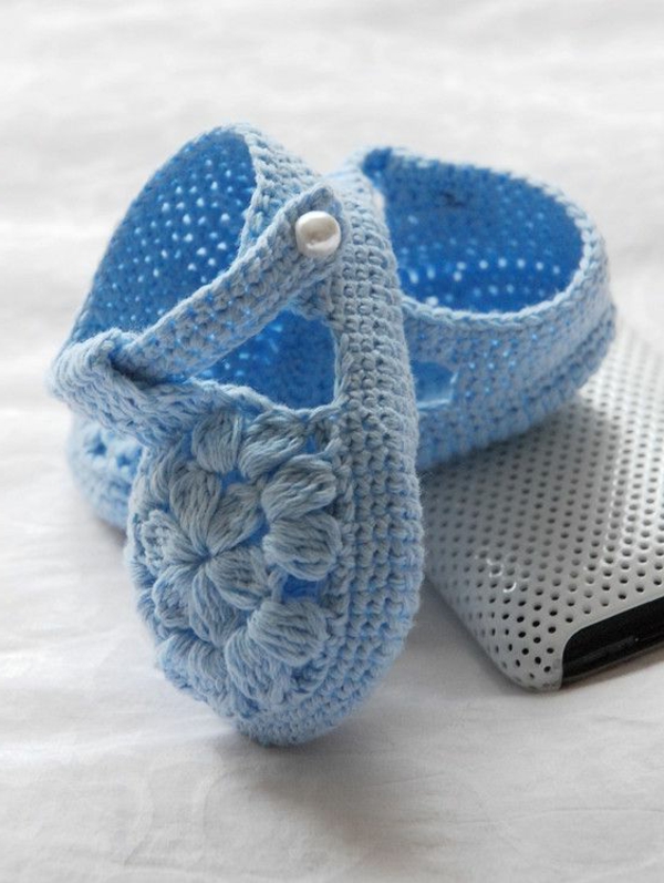 пра-дизайн-плетиво бебешки обувки-пра-идеи-за-бебешко синьо плетиво в