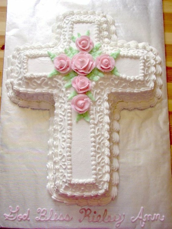 tartes à-beau-baptème tarte à baptême en forme de croix-