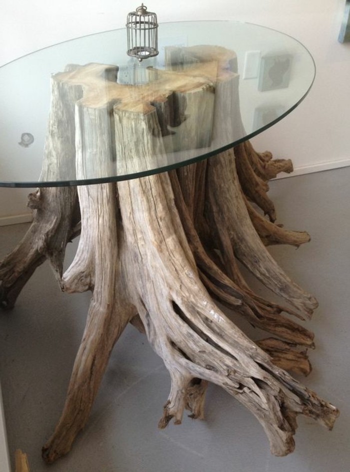 Driftwood-टिंकर-कॉफी टेबल-की-लकड़ी गिलास कटोरे के diy-MOEBEL
