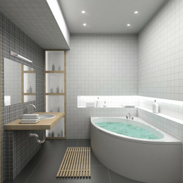 ултра-пра-интериорен дизайн в осветлението на тавана баня