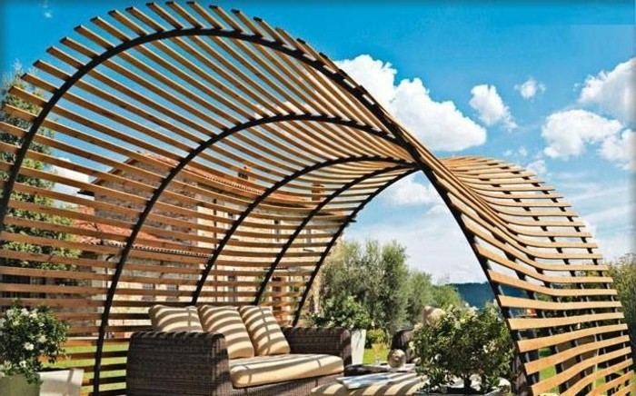 अति आधुनिक डिजाइन-pergola के- लकड़ी-महान डिजाइन के- छत