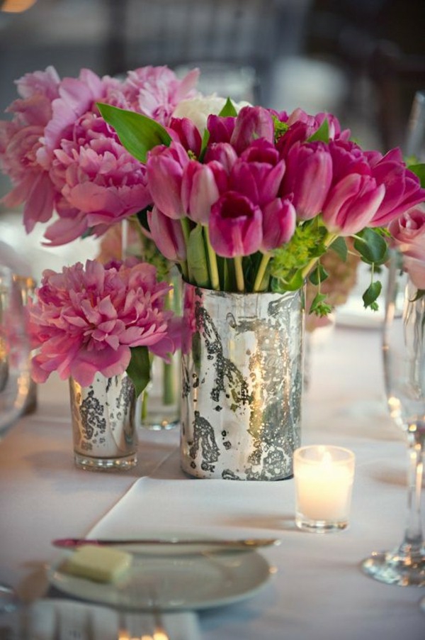 टेबल डेको-इन-गुलाबी-गुलाबी-स्टाइलिश vases