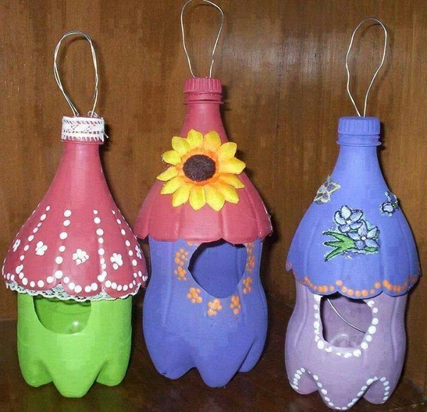 birdhouses-from-bottles-rakentaa mielenkiintoisia malleja kirkkaissa väreissä