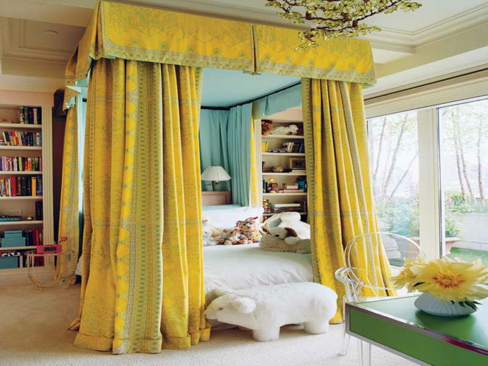 verhot-for-nuorten makuuhuoneen keltainen kaunis väri