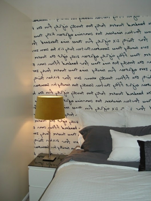 Ideas de pintura de paredes de Origibelle - inscripción en el dormitorio