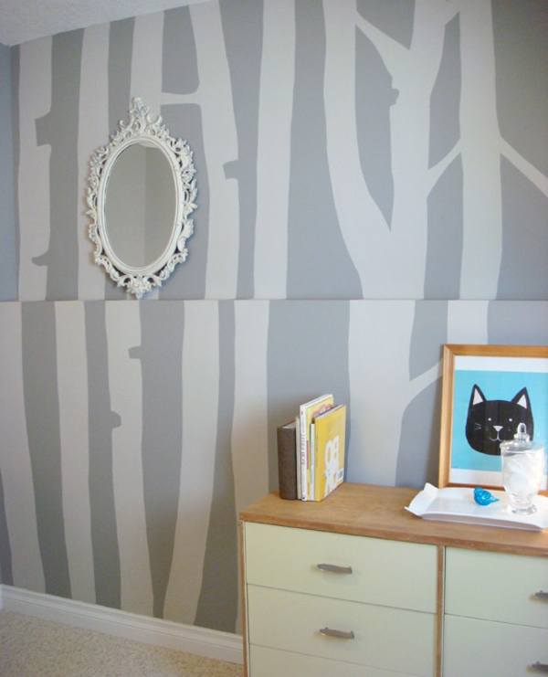 plantilla de pintor para diseño de pared - pintura de pared gris
