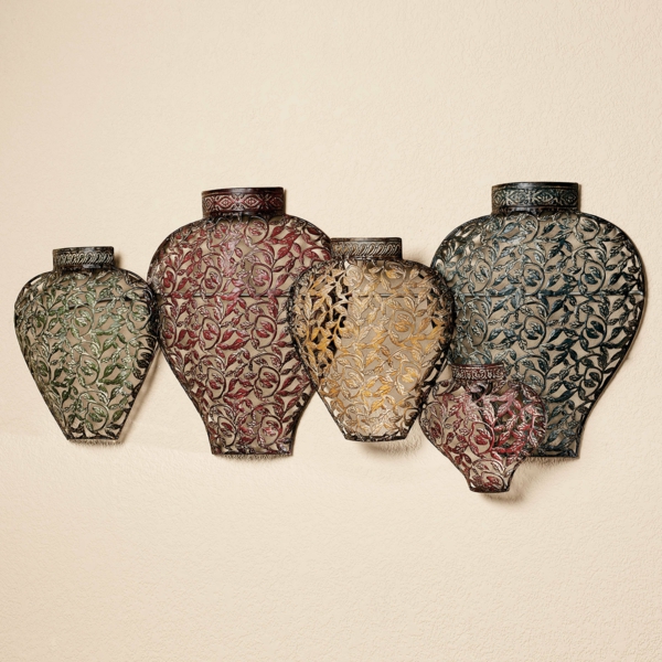 Wanddeko-de-métal-beaux vases