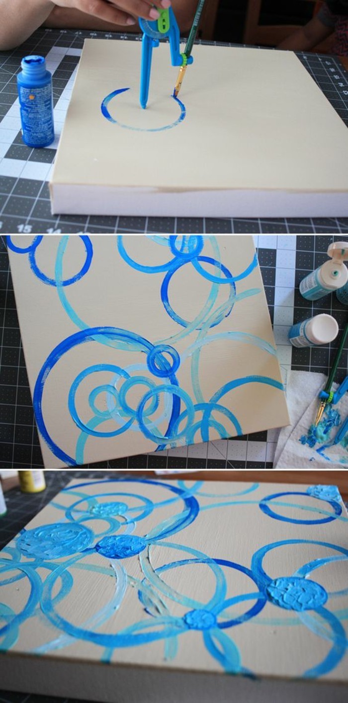 wanddeko-itse-making wohnideen-itse-making kuva-ympyrän sini-