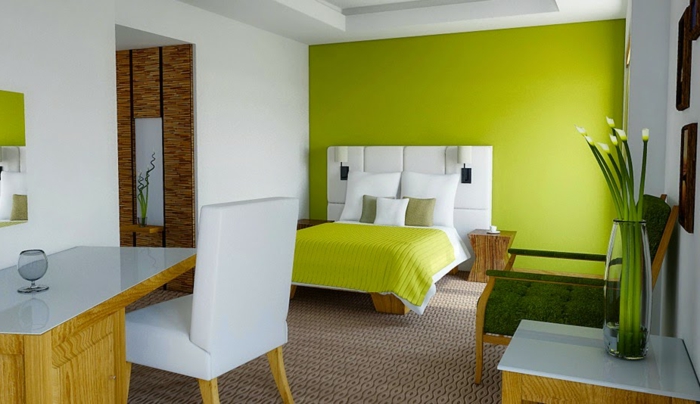 mur couleur verte-super-grand-modèle-chambre-création-design