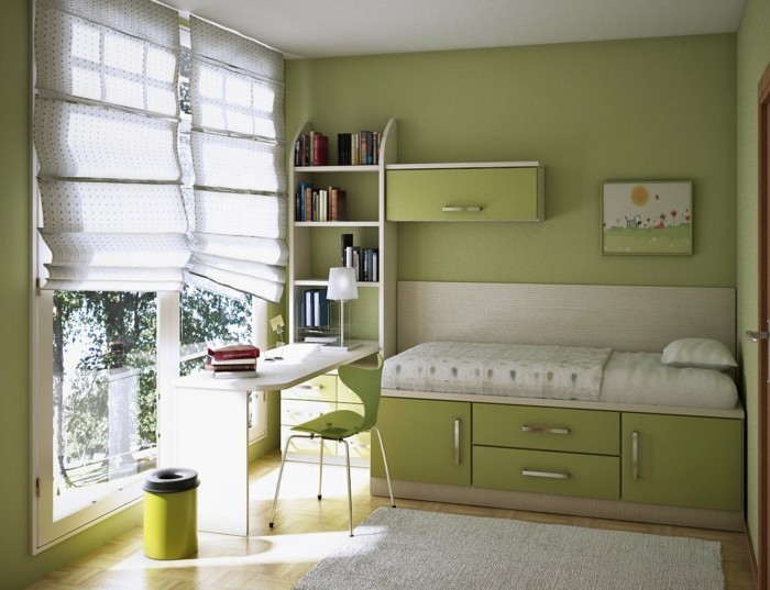 couleur de mur vert-beau-modèle-chambre-pour-enfants