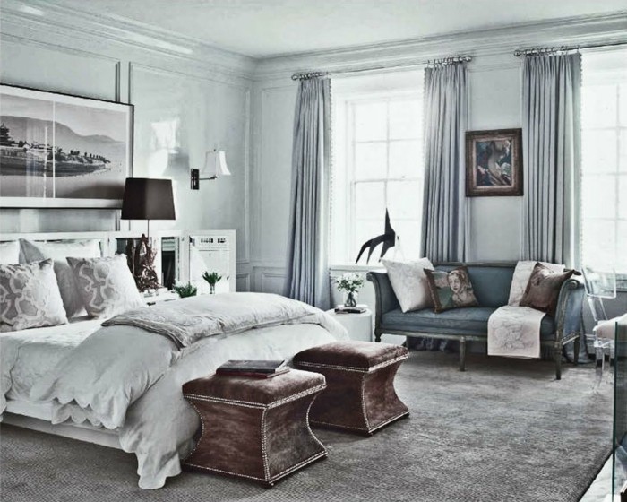 la couleur des murs et confortable gris intéressant modèle chambre