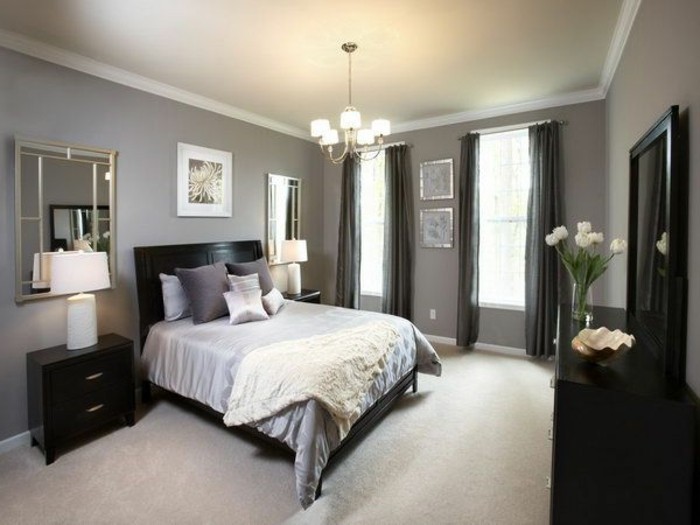 κάνει τοίχο χρώμα μαύρο-σύγχρονη και ελκυστική-bedroom-