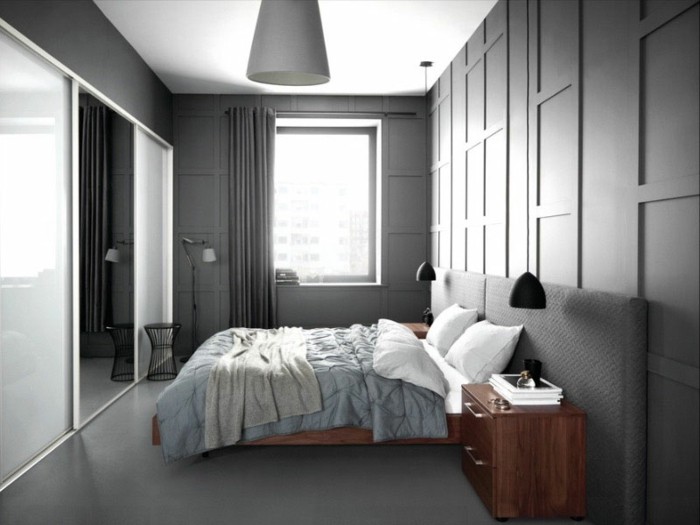 τοίχο χρώμα μαύρο-πολύ-κομψό σχεδιασμό-of-υπνοδωμάτια