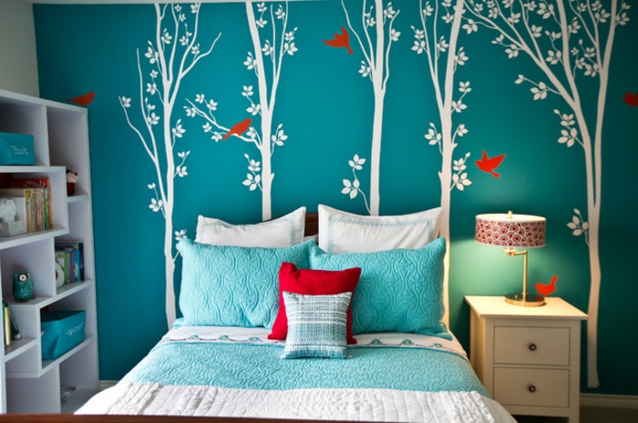 muro grande-underline-ideas de color-dormitorio-turquesa