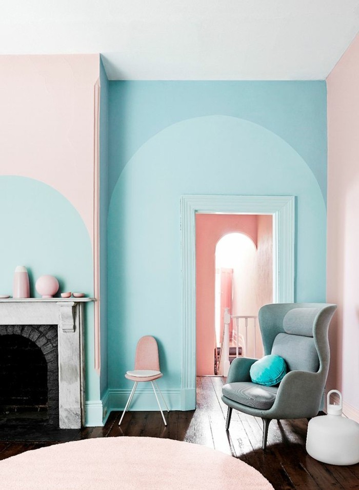 fal színe türkiz egyedi tervezésű szobás