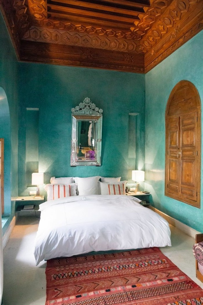 fal színe türkiz egyszer-modell szobás