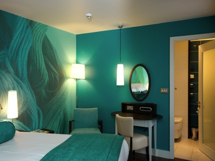 couleur mur turquoise magnifique Outfit-la-chambre