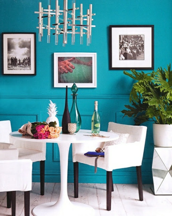 la couleur des murs turquoise en la cuisine-avec-beaucoup-images-et-blanc-présidents