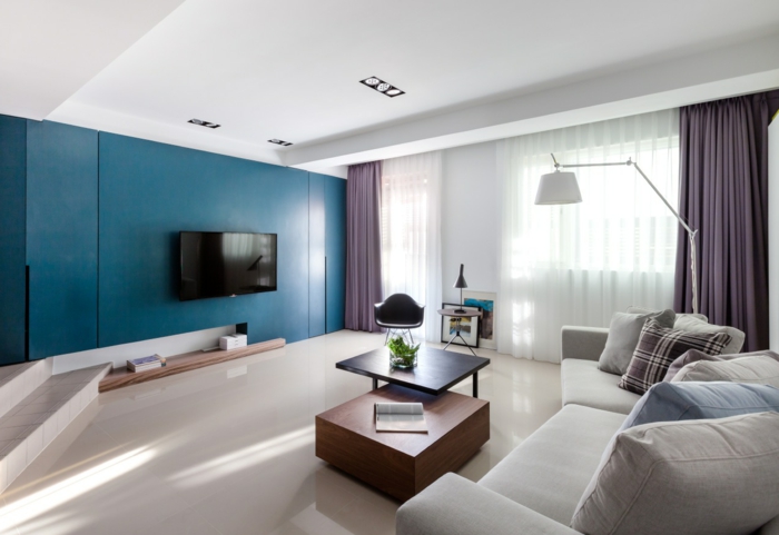 pared de color azul pálido de la pared-pintura-tips-sala de estar