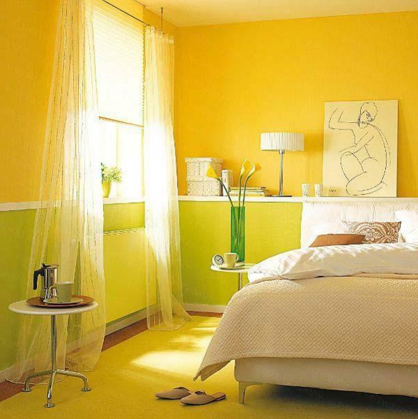 pared de color-combinación-amarillo