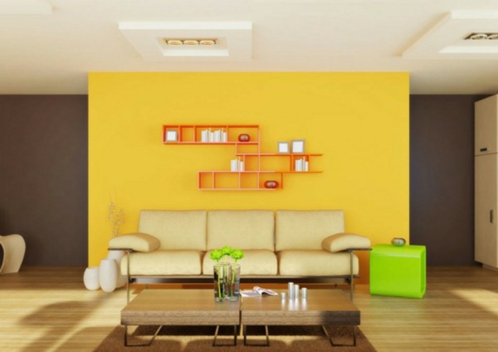 Color de la pared-combinaciones-interesante-sala de estar