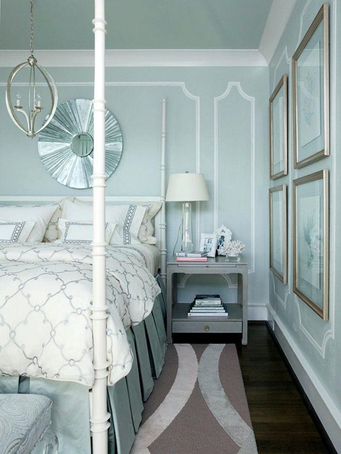 colores-dormitorio de pared de color azul claro efectiva de pared