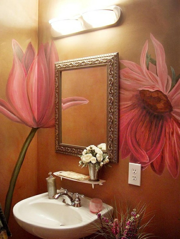 אמנות-רעיונות-אמבטיה-פרחי קיר